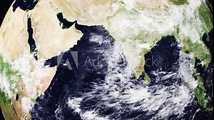 India world globe shows Indian country from satellite - 3d video