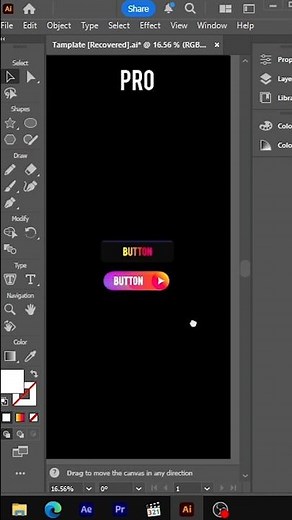 Adobe Illustrator 2025 - Button Shape Effect Tutorial | Easy Vector Trick