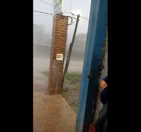High Speed Winds Blow Over a Brick Post