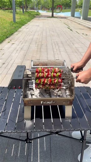 Dual-Row Electric BBQ Grill—The Ultimate Outdoor Grilling Gadget!#BlazeForF4 #hotstyle #bbq