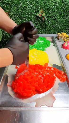 Satisfying Jelly Street Ice Cream 🍉✨ #shorts #satisfying #icecream