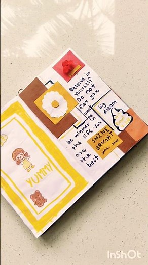 Yellow and brown colour journal inspired by cuddle cloud #journal #diy #kids #ytshorts #craft