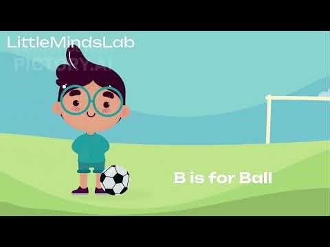 Title Fun English Learning Song for Kids Learn ABCD. LittleMindsLab.