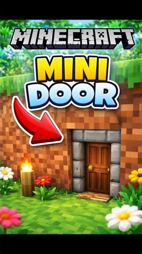 Minecraft But I Made a SECRET MINI DOOR! 😱#minecraft#gaming#gamerfleet#shortvideo