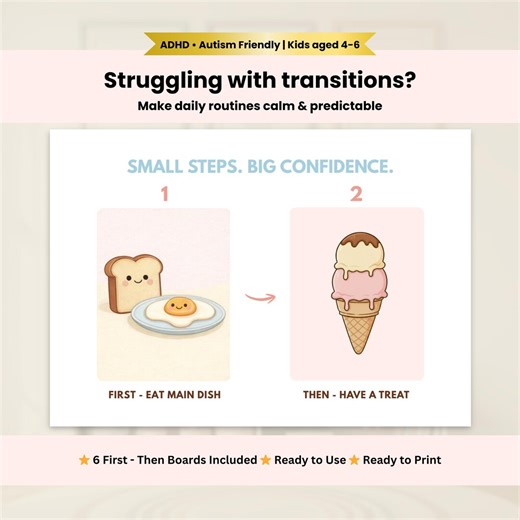 First Then Board for Kids Printable, ADHD Visual Schedule, Autism Routine Chart, Transition Support, Behavior Tool, Calm Down Routine - Etsy