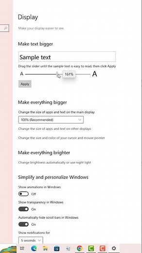 كيفية تكبير وتصغير حجم الخط فى windows