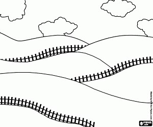 Landscape of rolling fields coloring page printable game
