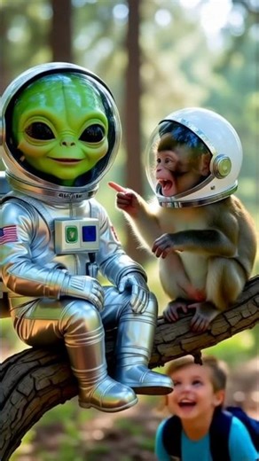 Alien Lands in Jharkhand 😝 and Meets a Monkey! #ai #alien #shorts