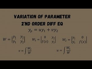Variation of parameter 2'nd order diff eq