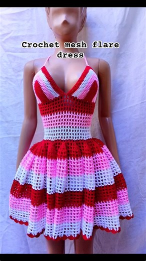 crochet mesh flare dress tutorial now available#crochet#ascarcrochets#crochetdress#flaredress#dress