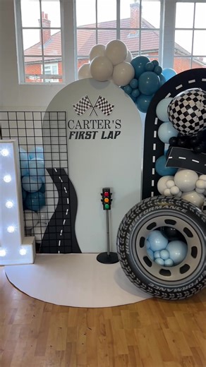 🏁CARTER’S FIRST LAP🏁 We loved creating this Race theme for our lovely customer celebrating Carters first lap how cute did it turn out. 🚦🏁🩵🏎️ Have a celebration coming up? And you want to celebrate in style, then look no further.🤍 BOOK NOW! Contact us for any enquires, questions & availability📲📧 #firstlapbirthday #fastone #racecar #1stbirthdayideas