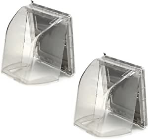 Fielect 2Pcs Weatherproof in Use Outlet Cover Plug Receptacle Protector for Retrofit Siding Construction Transparent 86 Type 98x125x75mm