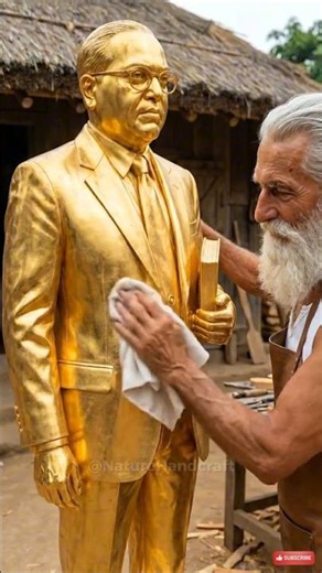 Incredible Wood Carving Skills - Making Dr. B.R. Ambedkar Golden Statue
