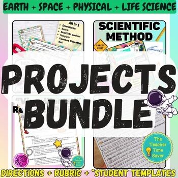 Science Projects Bundle - Science Review Activities - Creative Writing and Art