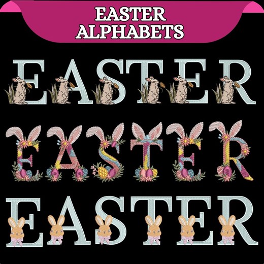 BX Easter Bunny Alphabet Embroidery Design | A-Z Easter Alphabets | Peter Rabbit Alphabet | A-Z Machine Embroidery Fonts | Instant Download - Etsy