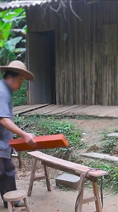 A piece of wood chiseled Transformers Luban stool, it's so cool一塊木頭鑿制變形金剛魯班凳，太酷了【阿木爷爷Grandpa Amu】 #diy #手工 #木匠 #木工 #阿木爷爷GrandpaAmu | 阿木爷爷Grandpa Amu