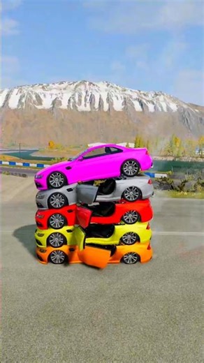 Mixed Rainbow ColourFull Buses Crash Fall 😱 #18 - BeamNG Driver #beamngdrive #viral #trending