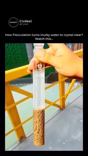 What if we told you that tiny particles in dirty water can magically clump together and fall out - thanks to a powerful science process? That process is called flocculation, and it's a game-changer in water treatment! From polluted to purified - it's one of the most essential steps in delivering safe, drinkable water to millions. Learn how chemistry, engineering, and nature combine to make it happen. Follow Civilext for more powerful science behind everyday life! #Flocculation #WaterPurification