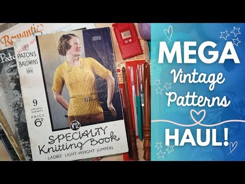Vintage Knitting & Crochet Pattern Haul! Crochet Hooks & More from Yard/Garage Sale!