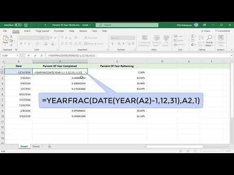 How to Calculate Percent of Year and Month Complete in Excel - Office 365