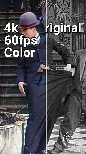 Charlie Chaplin 1915 Night Out Colorized in 4K