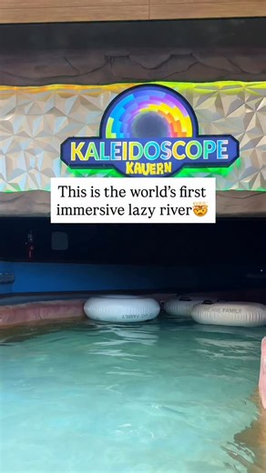 This is the world’s first immersive lazy river! This is Kaleidoscope Kavern at Wild Water Dome indoor waterpark at Wilderness at the Smokies! It’s got incredible light displays paired with music for an unforgettable time! Would you take a spin in this lazy river?! #lazyriver #usaroadtrip #indoorwaterpark | Whatrvdoing