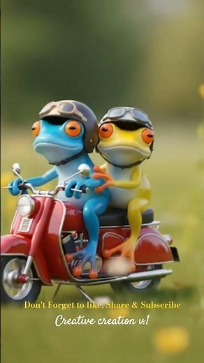 Frogs on a Motorcycle! 🐸💨 The Coolest Ride Through the Forest!"