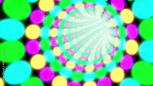 neon circles round tunnel move inside endless