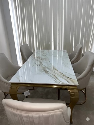 🏆 Luxury Marble Top Dining Set – Modern & Elegant Design ✨ Description: Upgrade your dining space with this stunning Marble Top Dining Set – the perfect combination of luxury and comfort. ✔️ Premium Quality Marble Top ✔️ Strong & Durable Base ✔️ Comfortable Cushioned Chairs ✔️ Modern & Stylish Design ✔️ Available in Different Colours ✔️ FREE Home Delivery Available ✔️ Cash on Delivery Option Perfect for family dinners, guests & modern interiors. Limited stock available – Inbox now for price & d