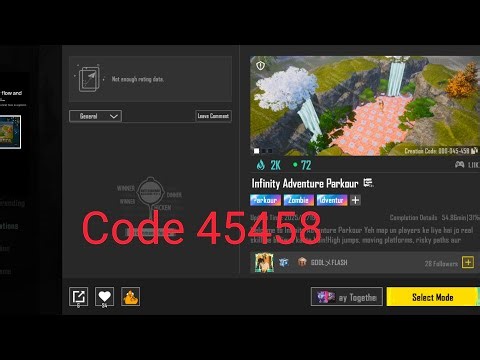 😱Eesy Tutorial🔥Bgmi wow Parkour map code 45458 | Infinity Adventure Parkour | #bgmilive #pubgmobile
