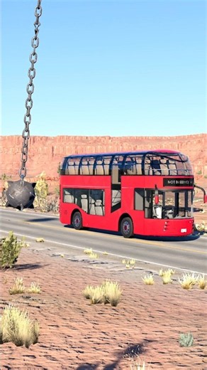 Will the bus survive the giant wrecking ball impact, or will it get destroyed? BeamNG.drive