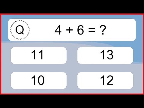 20 Addition Quiz Exercises for Kids