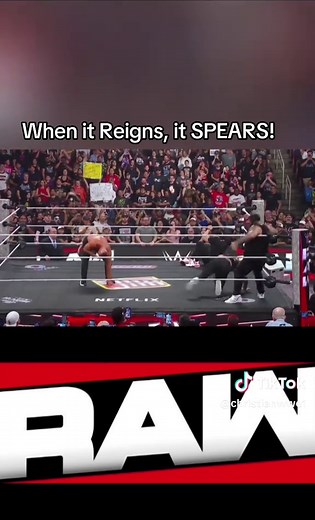 When it Reigns, it SPEARS! #wwe #WWERAW #tribalchief #otc #wwechampion #wrestling #thebloodline