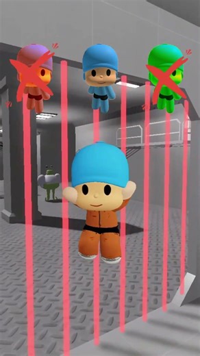 Pocoyo 999,999iq 🧠 vs Barry Prison Run Alien Base #roblox #shorts