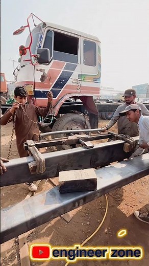 Truck Chassis Alignment & Frame Straightening Like a Pro! Ultimate Repair Tips #Shorts #MechanicLife