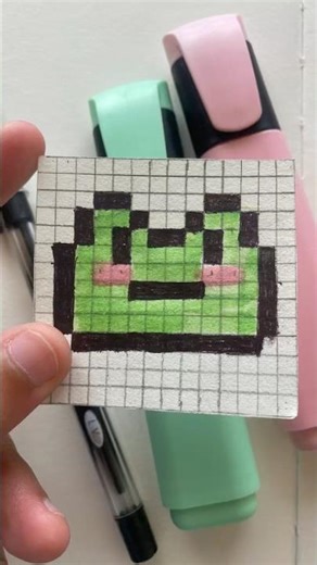 Tiny pixel frog art🐸| Easy aesthetic doodle #pixelart #diycrafts #doodleart #youtubeshorts