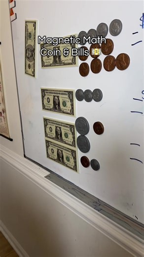 The easiest way to teach money math at the 1st grade level- if you’re a teacher or homeschool parent these magnetics are so handy #mathteacher #homeschoolmom #teachertok #elementaryteacher