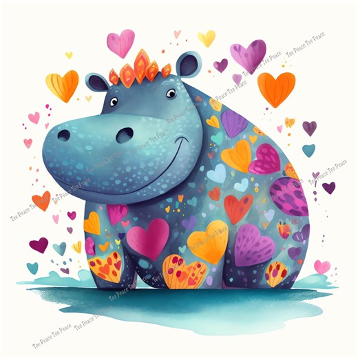 Hippo Fabric Panel, Quilt Sewing Square, Multiple Sizes, Fc2o - Etsy