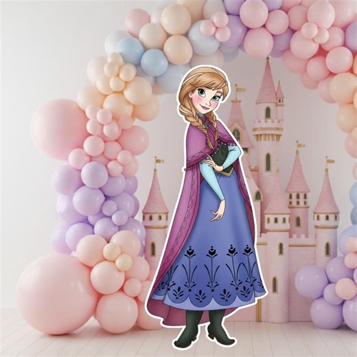 Princess Anna Printable Party Backdrop Prop | Princess Birthday Decoration | Digital Download - Etsy