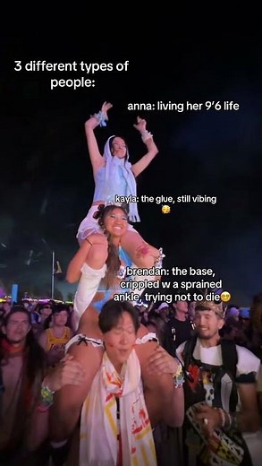 Friends are doing a triple stack shoulder ride!