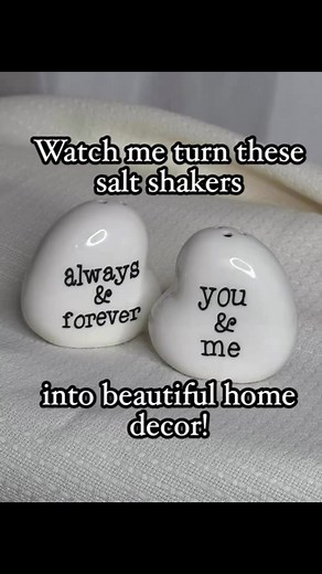 Watch me turn these white heart shaped salt shakers into beautiful tassels for your home decor! These would make a beautiful Valentine’s gift that your sweetheart or loved one can keep out all year long! They feature a vintage heart ornament and other amazing details! I’ve got the full tutorial on how to make the salt shaker tassels in the comments! Day 12 of 65 crafts in 60 days! #65CraftsIn60Days #SaltShakerTassel #SaltShakerTassels #SaltShakers #CrackerBarrel #CrackerBarrelSaltShakers | My Ec