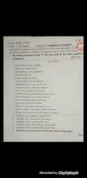 class 8 English model question paper