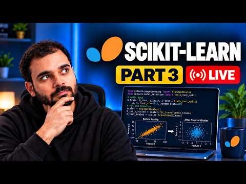Scikit-Learn Masterclass Part 3 🔴 LIVE | Scaling, Transformers & ML Pipelines | Python
