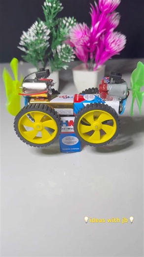 DIY Mini Electric Car🚗 Using DC Motors | Homemade Toy Car with 9V Battery 🔋 #shorts #motor