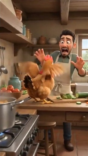 Chicken vs Man 😂🐔 | The Funniest Chicken Fight Ever! #Shorts