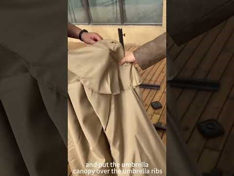 How to change the cantilever patio umbrella with lights canopy?