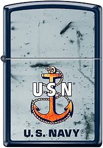 Zippo Lighter – Personalized Custom Message Engraved for US Navy Marines USMC Design Windproof Lighter