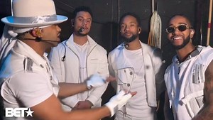 B2K back! They said what’s up before hitting the stage in NYC for their packed #MillenniumTour. #B2K | BET