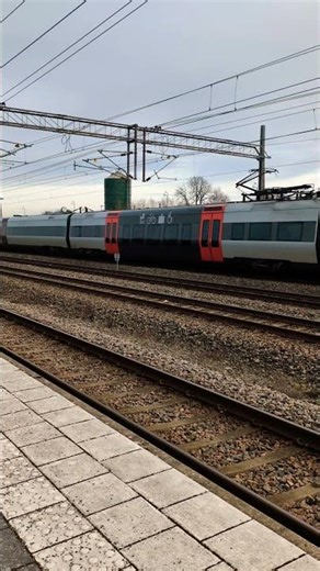 Swedish train departure from station