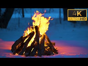 🔥 Cozy Relaxing Campfire (10 Hours) 🔥 Burning Logs & Crackling Fireplace Sounds 4K Ultra HD